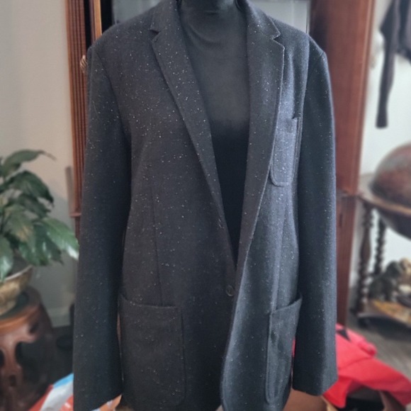 GAP Other - Gap Mens Wool Blend Flecked Tweed Blazer Jacket Charcoal Gray Large
